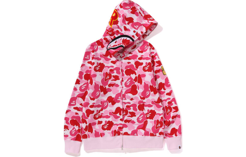 A Bathing Ape Abc Camo Shark Ponr Full Zip Худи розовый