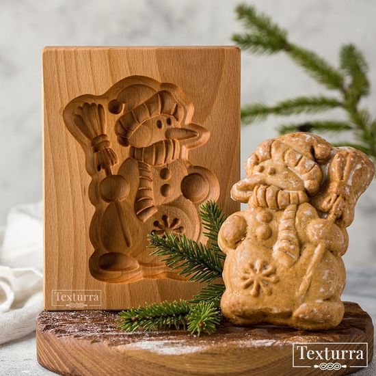 Пряничная доска снеговик