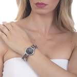 Часы Boccadamo LadyB Silver Black LB002 BW/S с минеральным стеклом, кристаллами Swarovski