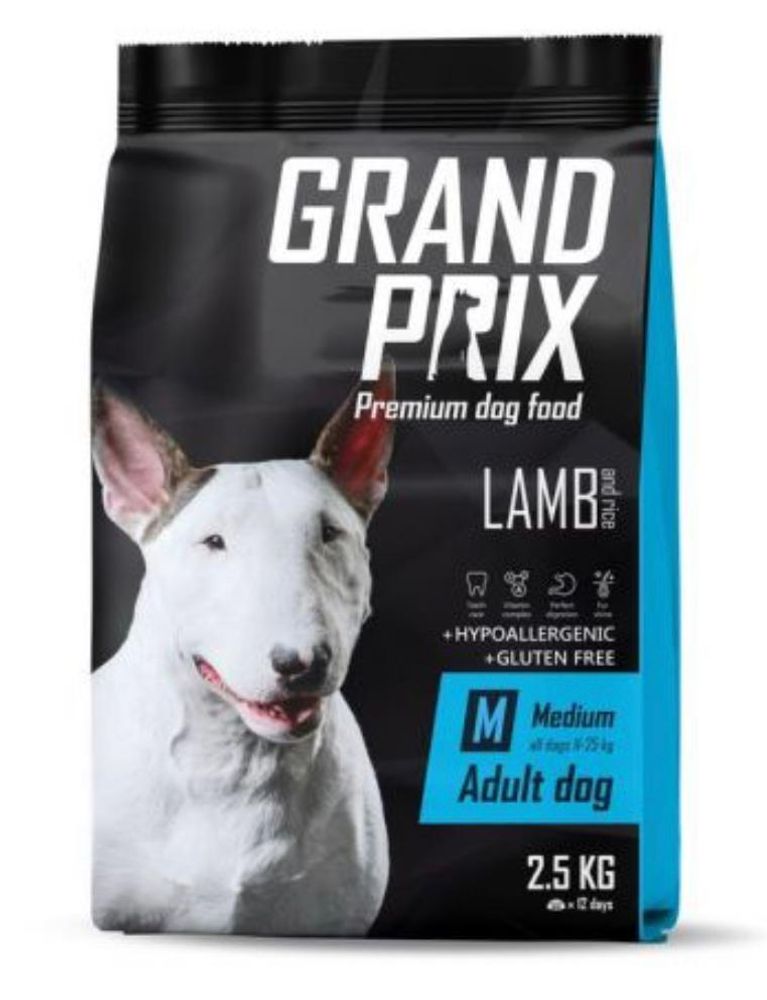 Сухой корм Grand Prix Medium Adult для взрослых собак средних пород с ягненком 2,5 кг