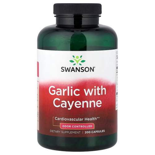 Swanson Vitamins, Чеснок с кайенским перцем, 200 капсул