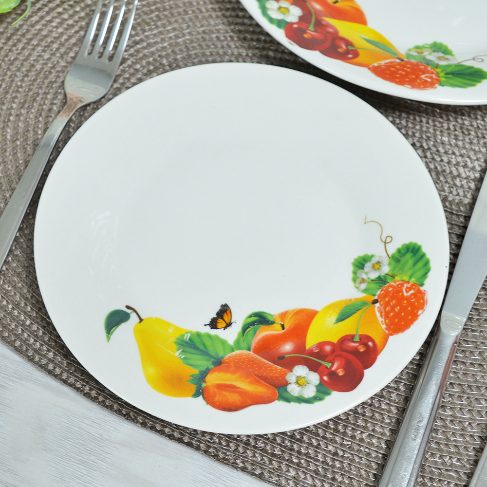 Тарелка мелкая 17,5см Фруктовый микс (эконом) (84796)