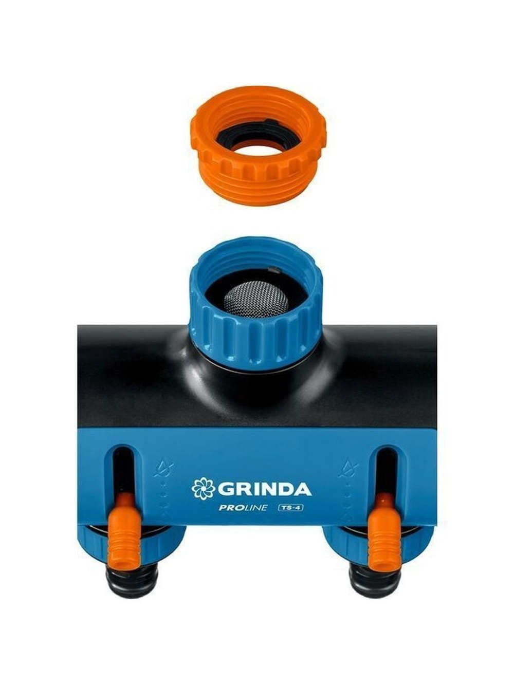 Поливочный распределитель GRINDA PROLine TS-4 четырехканальный, с внутренней резьбой 3/4"-1"