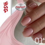 Цветной жёсткий гель-лак Adamant №01А - Прозрачно-розовый камуфляж  (8 мл)