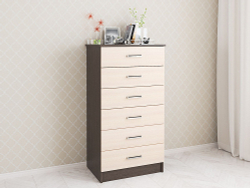 Комод высокий Катрин 4, венге/дуб молочный