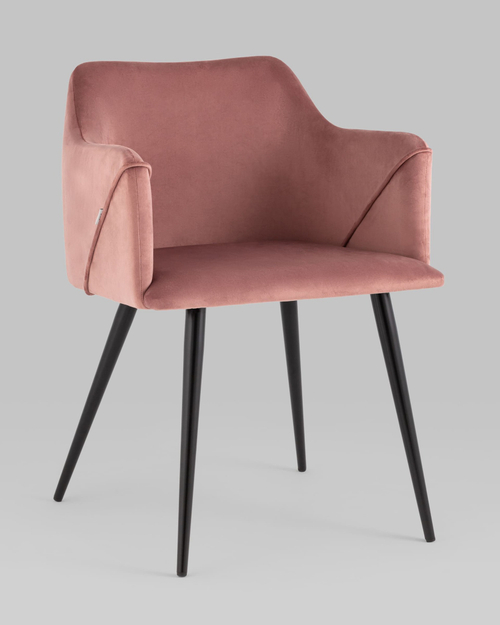 Стул с подлокотниками Джоэл велюр пыльно-розовый