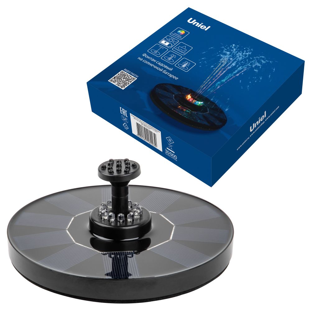 USL-S-825-PT180 RGB FOUNTAIN Садовый светильник на солнечной батарее Фонтан. Плавающий. 12 светодиодов. RGB свет. 1xАA Ni-Mh аккумулятор в-к. IP44. TM Uniel