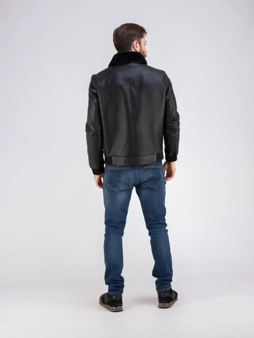 Дубленка мужская натуральная зимняя овчина бомбер Турция