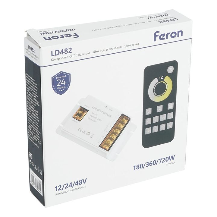 Контроллер CCT с пультом, таймером и визуализатором звука 12-24-48V Feron LD482 52097