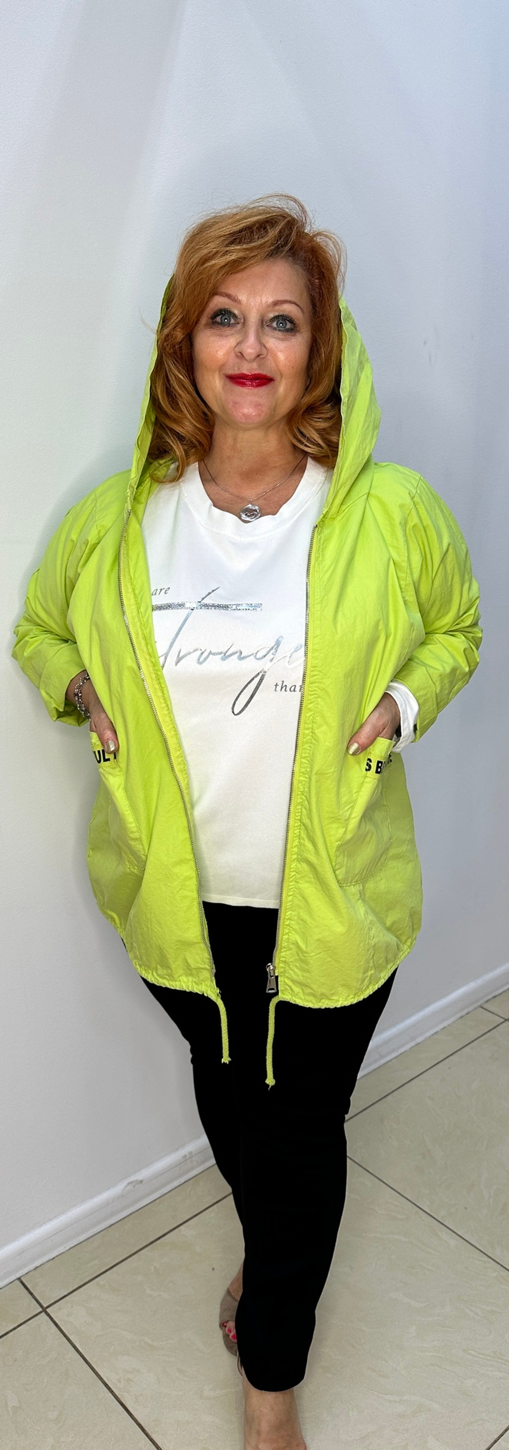 Пыльник-ветровка из хлопка, на молнии яблочного цвета