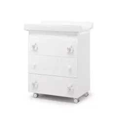 Пеленальный комод Erbesi Dudu White/Rosa