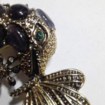 Брошь-кулон "Ящерица с бабочкой"