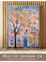 Постер 70х100 см в детскую акварельный декор