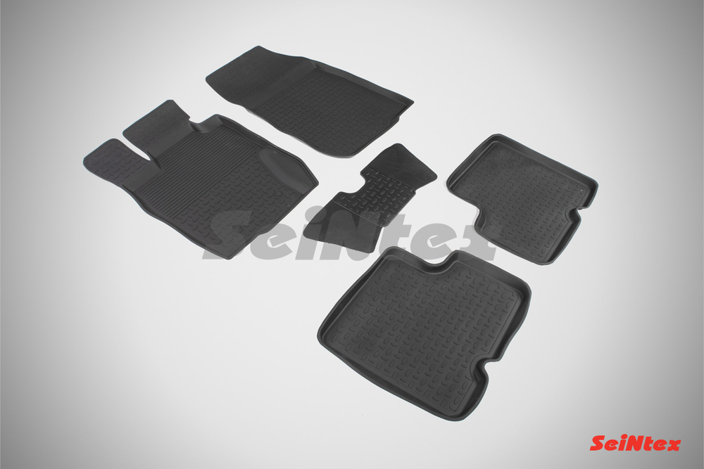 Резиновые коврики с высоким бортом для Nissan Terrano III 2014-2015, Seintex.85961