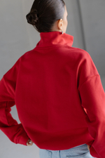 Анорак из трикотажа с молнией красный