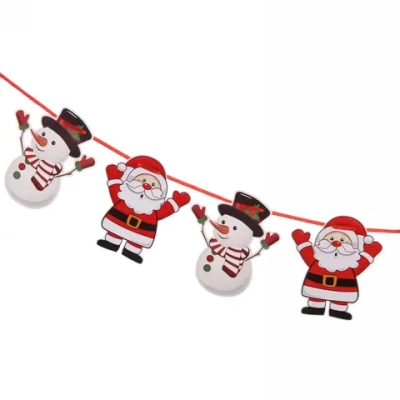 Гирлянда новогодняя 3 м «Дед Мороз и Снеговичок», 18х16 см