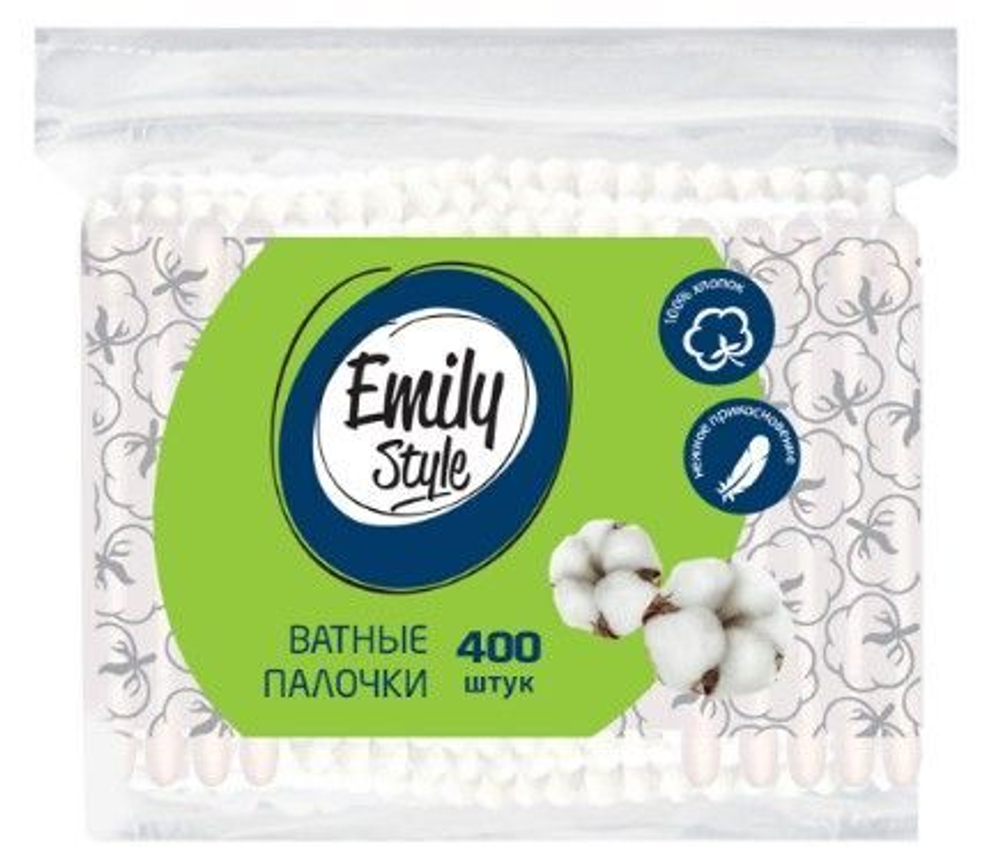 Emily Style ватные палочки пакет с зиплоком 400шт *24