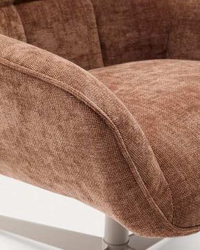 Teryl Кресло из шенилла светло-коричневого цвета с серым металлом Испания 