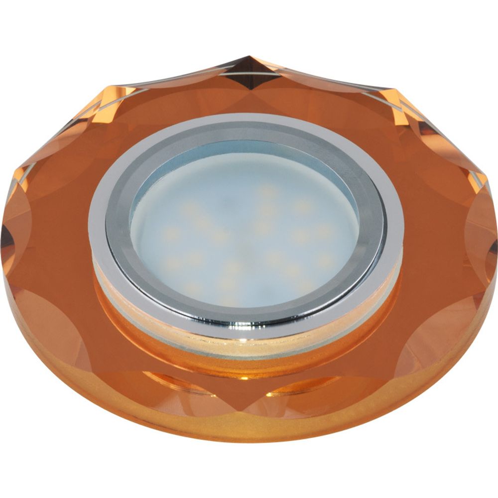 DLS-P105 GU5.3 CHROME/BRONZE Светильник декоративный встраиваемый многоугольник ТМ Fametto, серия Peonia. Без лампы, цоколь GU5.3. Основание метал