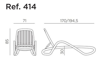 Шезлонг-лежак пластиковый Nardi Eden, белый