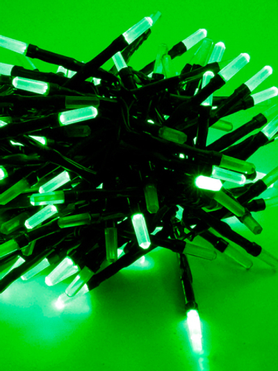Гирлянда светодиодная "ФЕЙЕРВЕРК", 5 мм., 200 LED, зеленый, 2м, 8 режимов MAG-G071-200