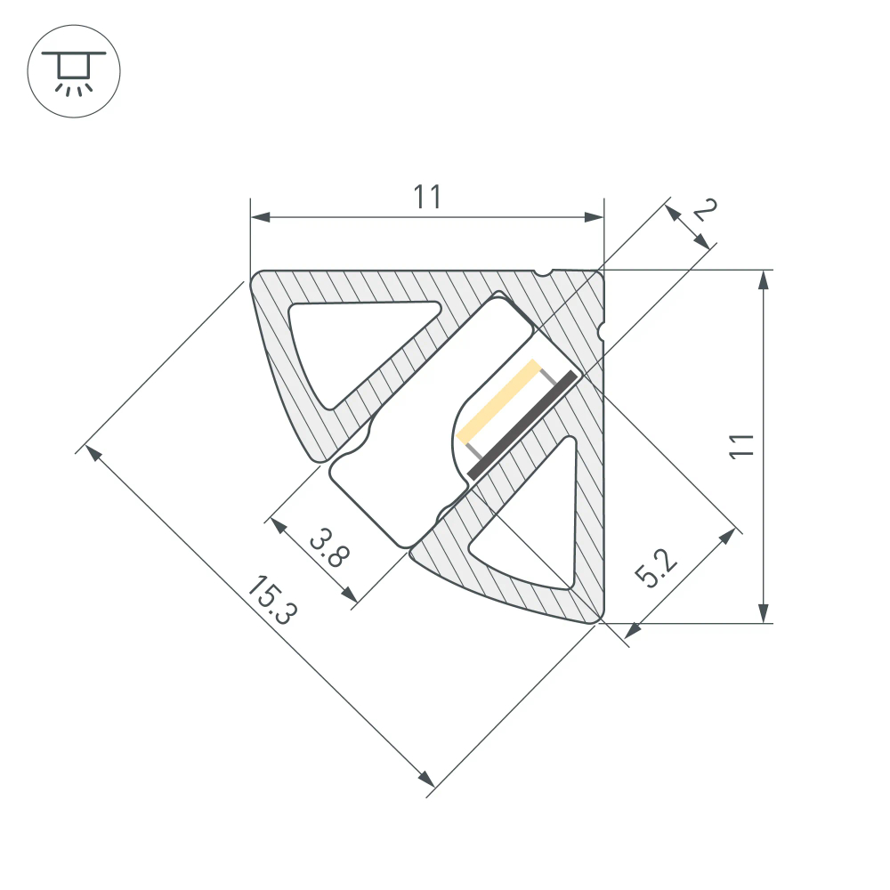 Профиль SL-KANT-H11-2000 ANOD OLIVE GREY (Arlight, Алюминий) 038197