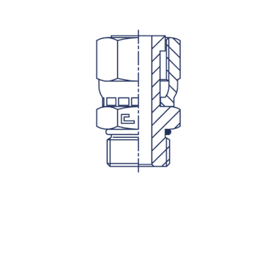 Штуцер FH D38 ORFS 2 - BSP 1.1/2 (обжатая гайка)