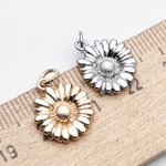 Подвеска Цветок, цвет серебро (родий), размер 15*12 мм, цена за 1 шт