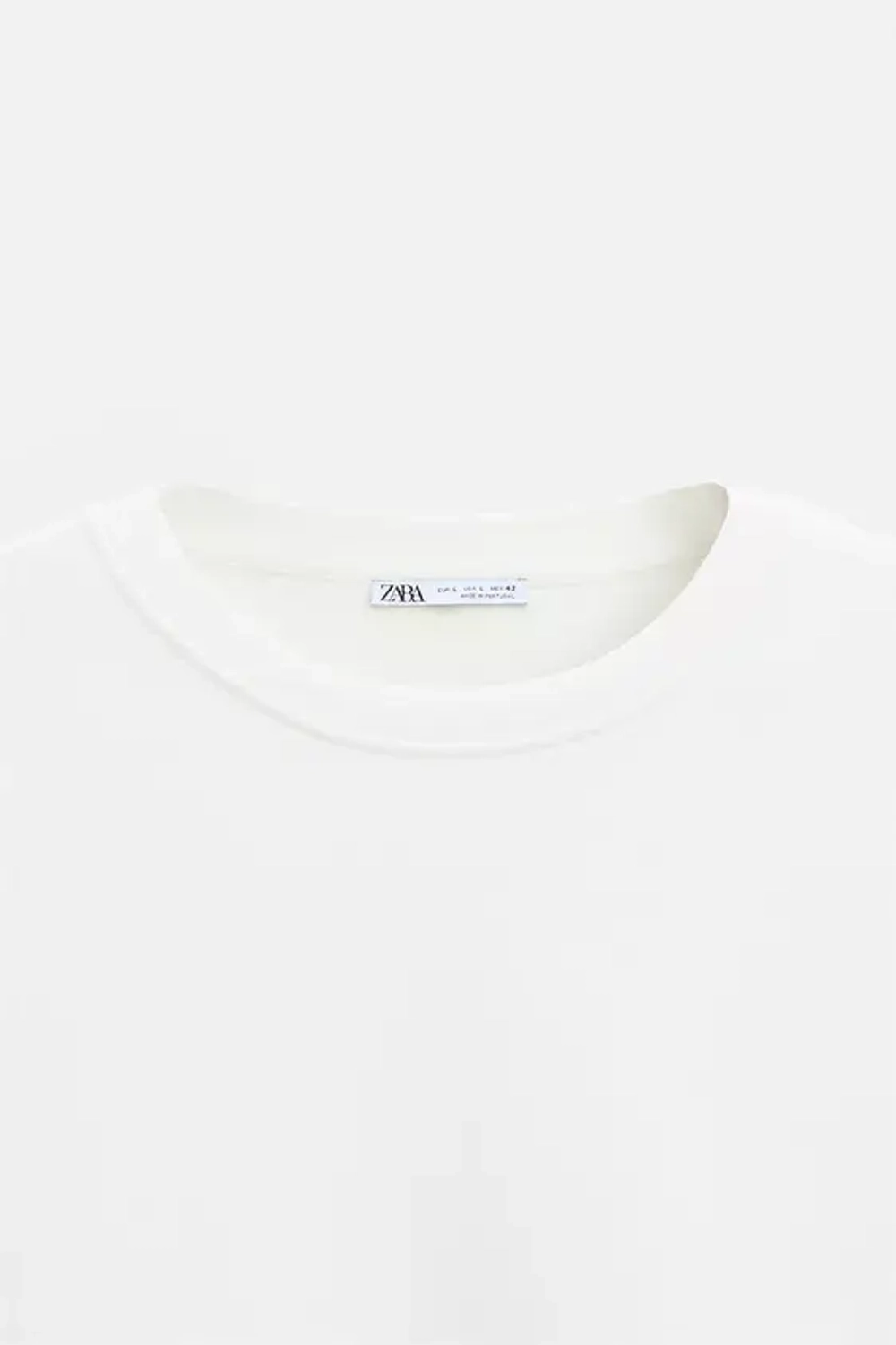 ZARA ТОЛСТОВКА С КОНТРАСТНОЙ НАШИВКОЙ, ЭКРЮ