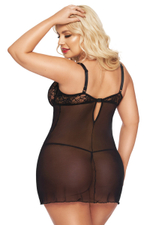 НОЧНАЯ СОРОЧКА И СТРИНГИ SOFTLINE COLLECTION CORNELIA, ЧЕРНЫЙ, XXL