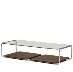 Журнальный столик Tarsel 140х60х30 см, орех, сталь, стекло