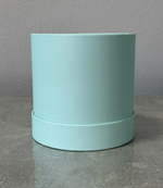 Шляпная коробка с фальшивой крышкой 14х14 см ;Цвет; Светло изумрудный .