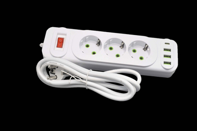 Сетевой фильтр Dream A2 3USB+Type-C 3 розетки 10А 2500W белый 2 м