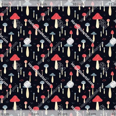 Абстрактные грибы на черном by Trink.Art 357 DPI