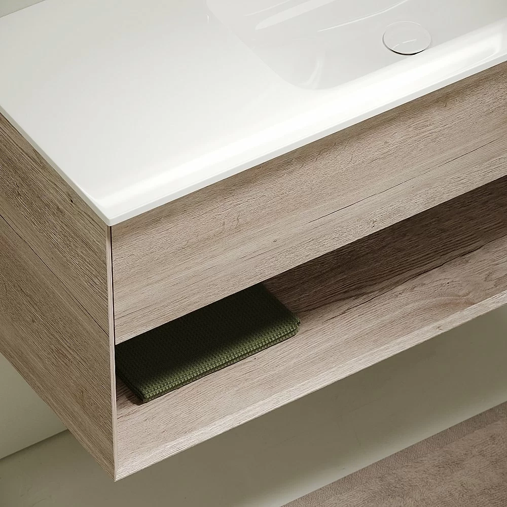 Тумба с раковиной Sancos Marmi 1.0 MR1.0100REG дуб галифакс натуральный
