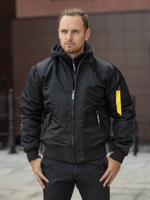 Куртка бомбер с капюшоном М65 MA-1 HOOD Black