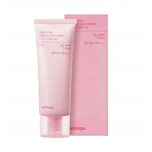 Celimax Крем солнцезащитный выравнивающий - Heart pink tone up sun cream SPF 50+PA++++, 40мл