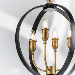 731247 Люстра CERO 4х40W E14 ЧЕРНЫЙ/ЗОЛОТО