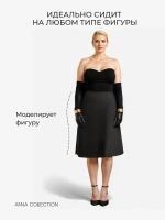 Весенняя юбка атласная плотная, черная, на резинке,