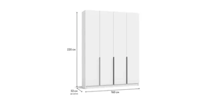 Босс Стандарт 160*220 шкаф распашной 4Д 01 Белый