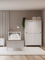 IKEA Шкаф стеклянный HEMNES стекло/стекло, 198х90х37, белый/св-коричневый, из массива дерева, КЫМОР (ХЕМНЭС ИКЕА), массив сосны