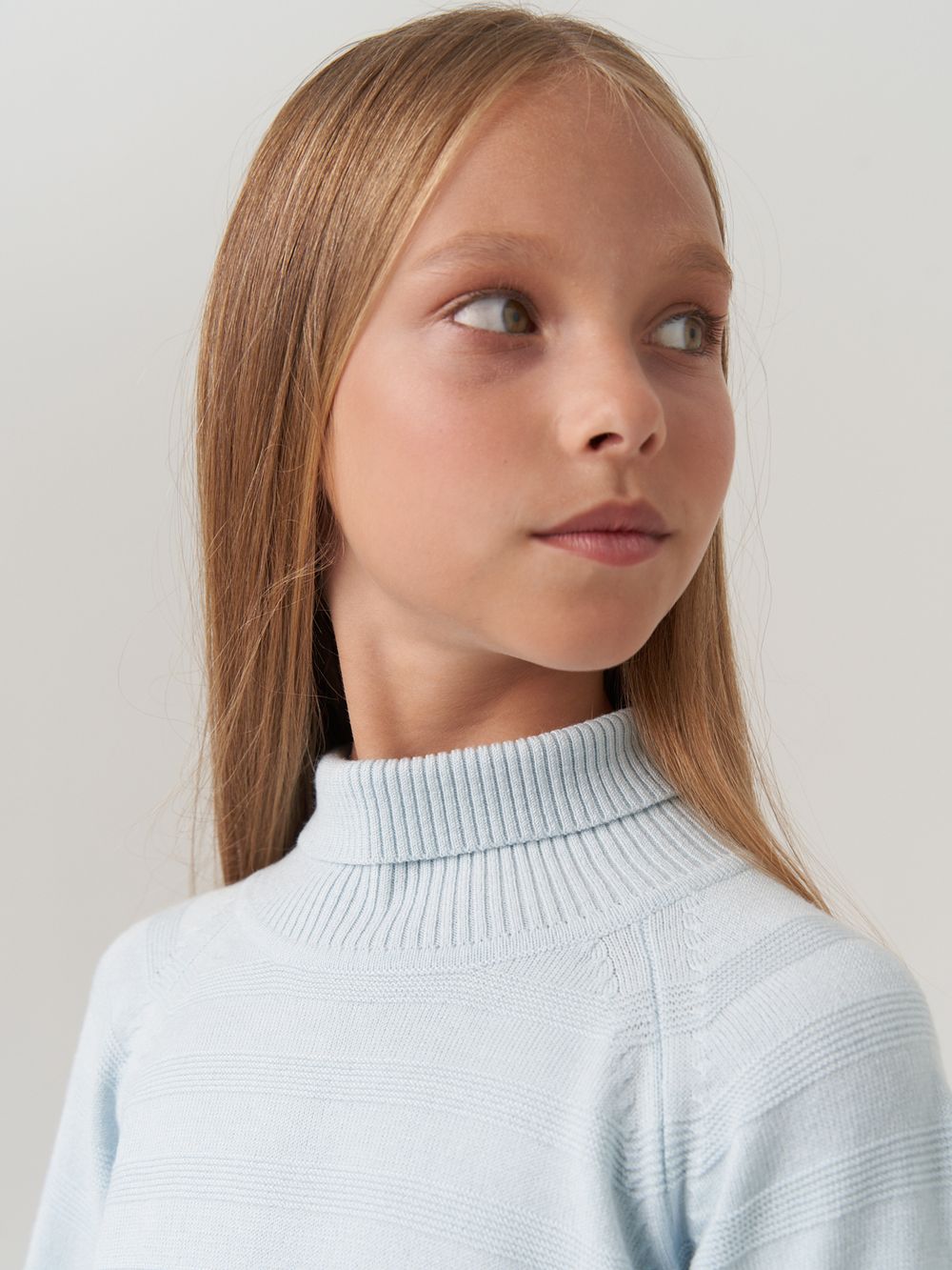 Водолазка в школу для девочки AT743  голубой