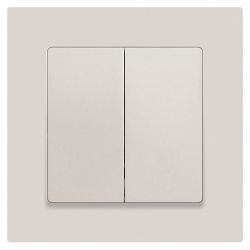 Выключатель Intro Accent 6-104-06 двойной, 10А-250В, IP20, СУ, AL/CU, перламутр