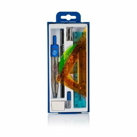 Набор чертежный Школа 9предм. сталь (футляр)