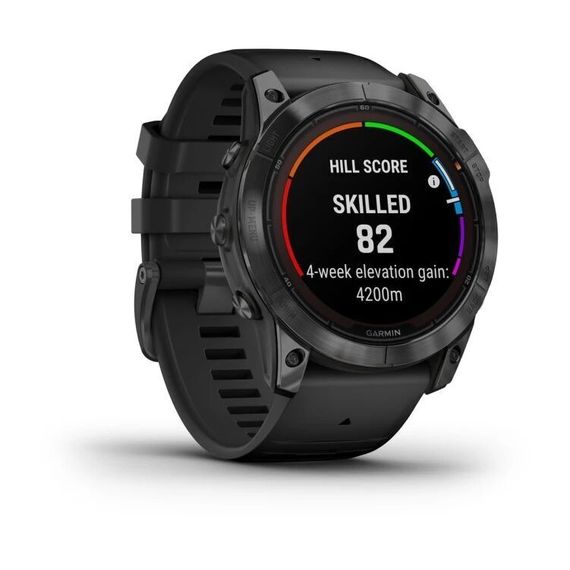 Умные часы Garmin Fenix 7X Pro Solar Edition Титановый угольно-серый корпус с DLC-покрытием и черным ремешком