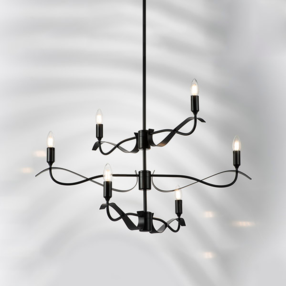 733267 Люстра RAGNO 6х40W E14 ЧЕРНЫЙ МАТОВЫЙ