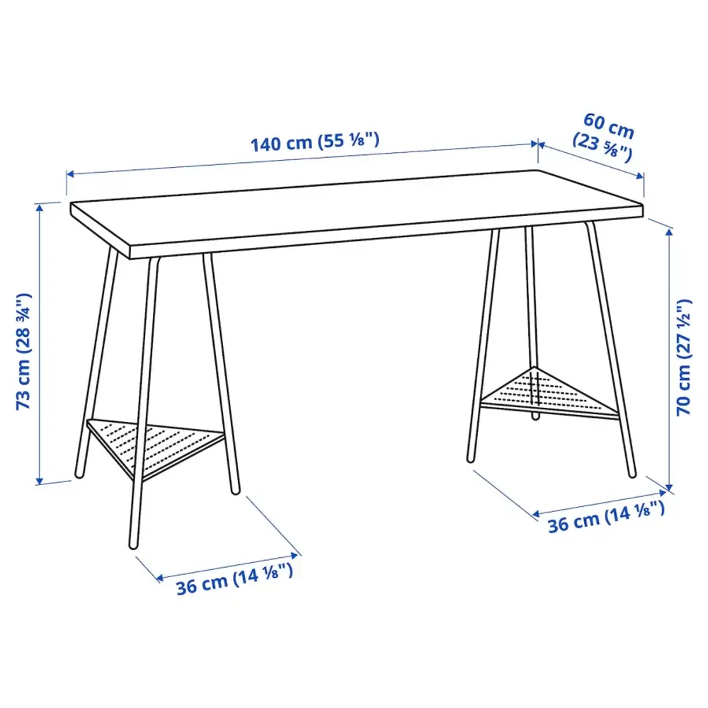 Письменный стол  - IKEA LAGKAPTEN / TILLSLAG /ЛАГКАПТЕН /ТИЛЛЬСЛАГ  ИКЕА, 73х60 см, под беленый дуб