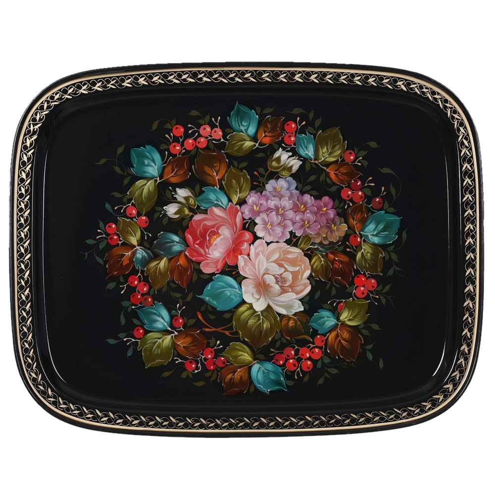 Zhostovo metal tray A19D07042571