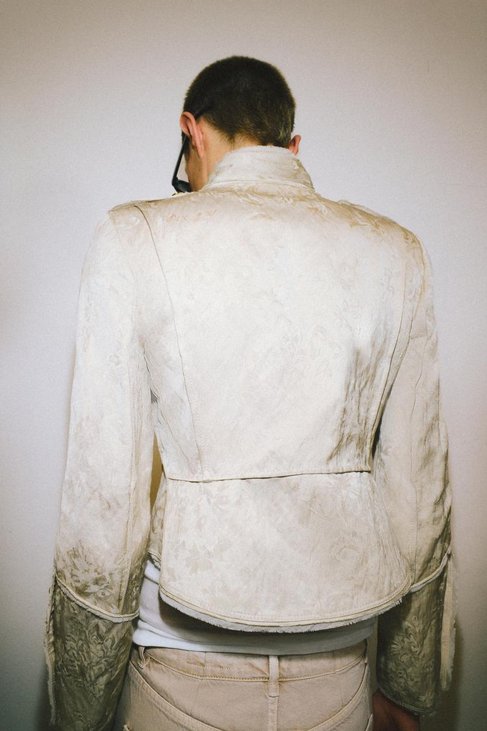 ZARA КОРОТКАЯ ЖАККАРДОВАЯ КУРТКА ZW COLLECTION LIMITED EDITION, БЕЖЕВЫЙ