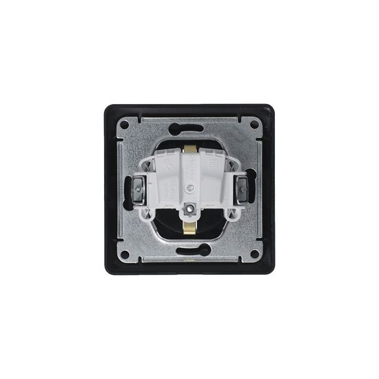 Розетка 1-м СП 1мод. Glossa 16А IP44 с заземл. защ. шторки с крышкой в сборе антрацит SE GSL000748